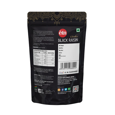 Premium Seedless Black Raisins 250g